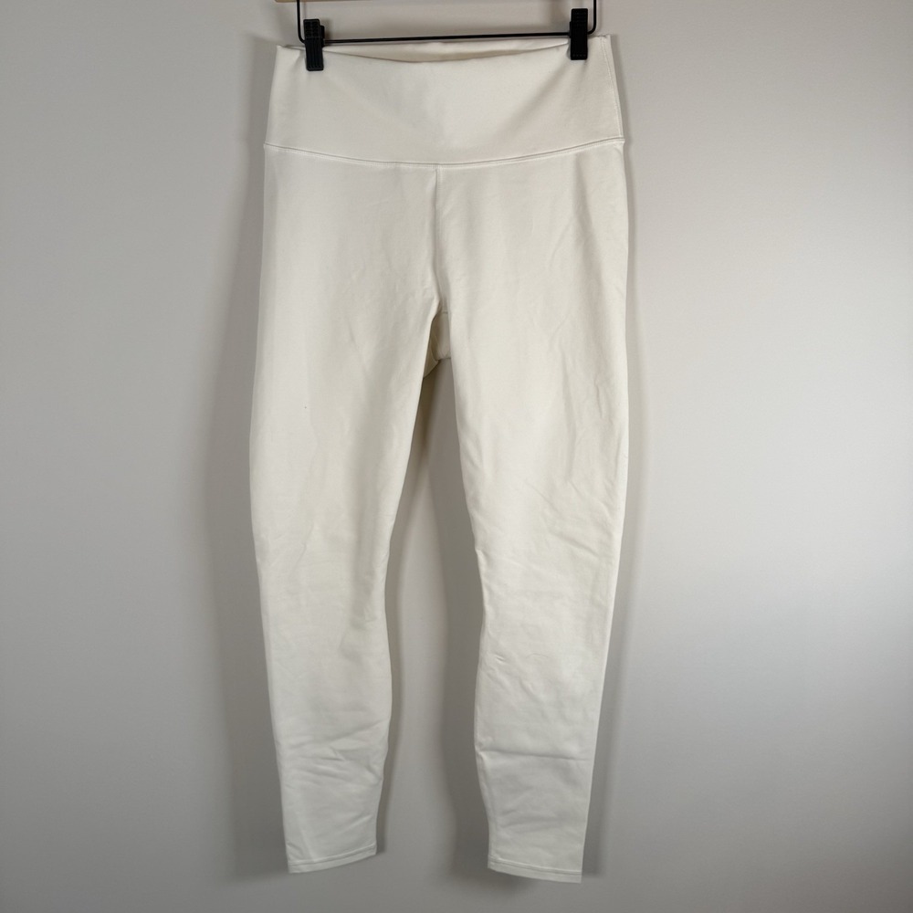 Fabletics PowerHold Define Full Length High Waisted Ivory Leggings Large NWT